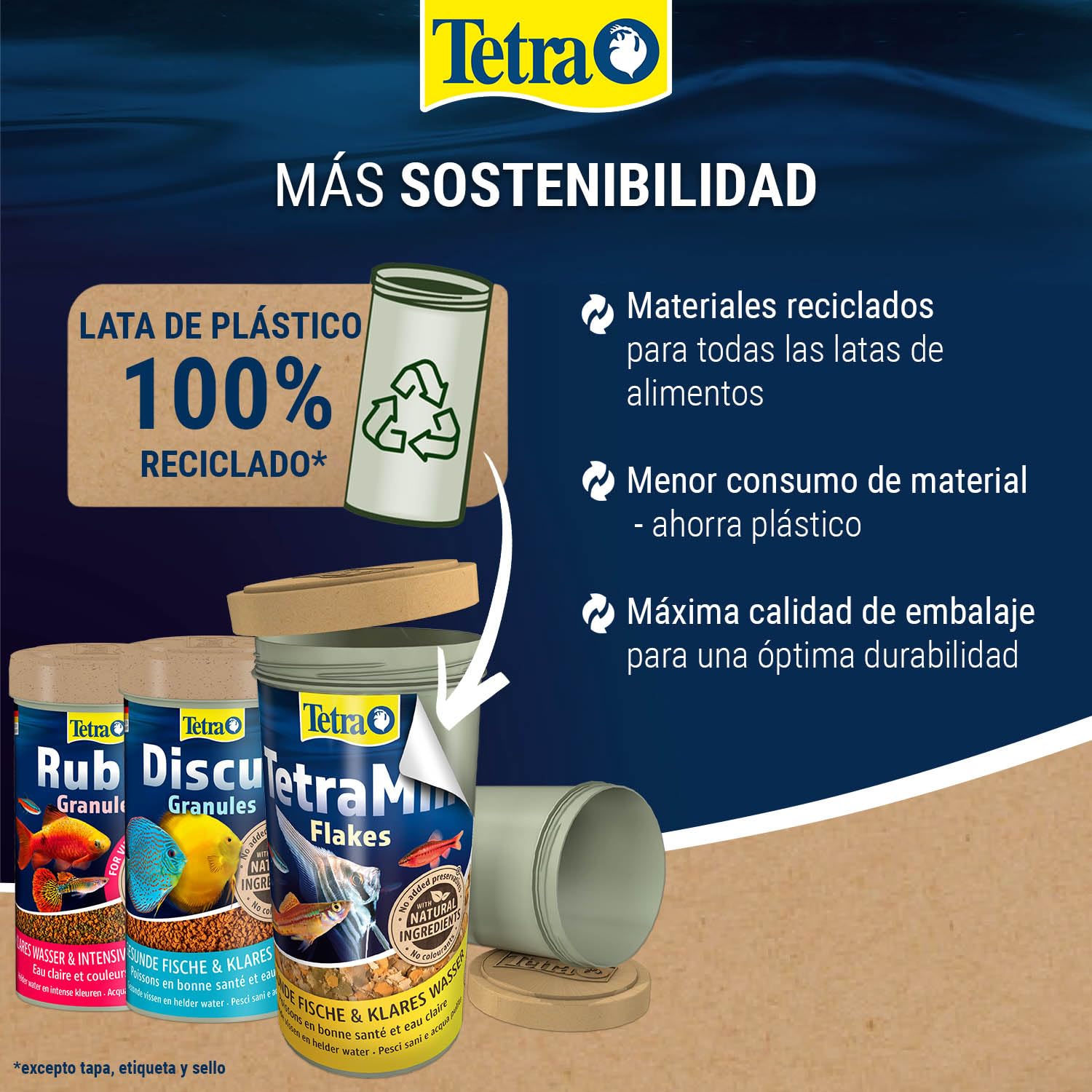 TetraMin Flakes - alimento en forma escamas de para todos los peces ornamentales, mezcla equilibrada para peces sanos y agua clara, lata de 500 ml