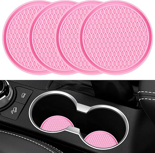 Posavasos de automóvil para portavasos 4 unidades, alfombrillas de silicona de 2.77 pulgadas, antideslizantes, universal, inserto para portavasos de