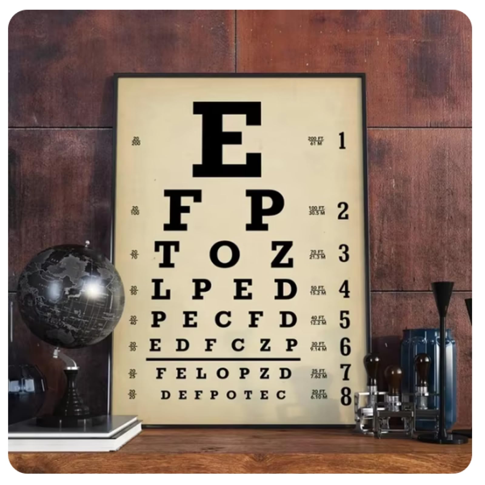 KASHSURG Traditional, Kindergarten, E Illiterate Visual Acuity Eye Chart (Pack of 3) _194_Pack of 1