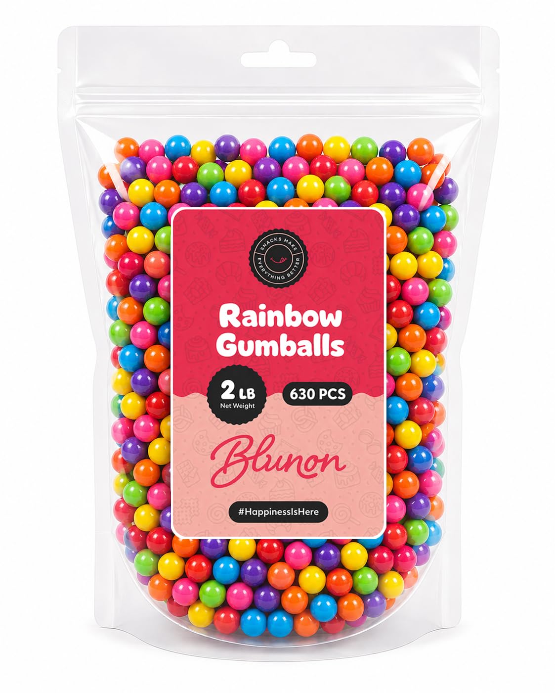 Gumballs for Gumball Machine Refills - 0.5 Inch Bubble Gum Balls Bulk for Candy Dispenser - Assorted Fruit Flavored Mini Gumballs for Kids - Approx. 630 Gumballs per 2 LB Bag
