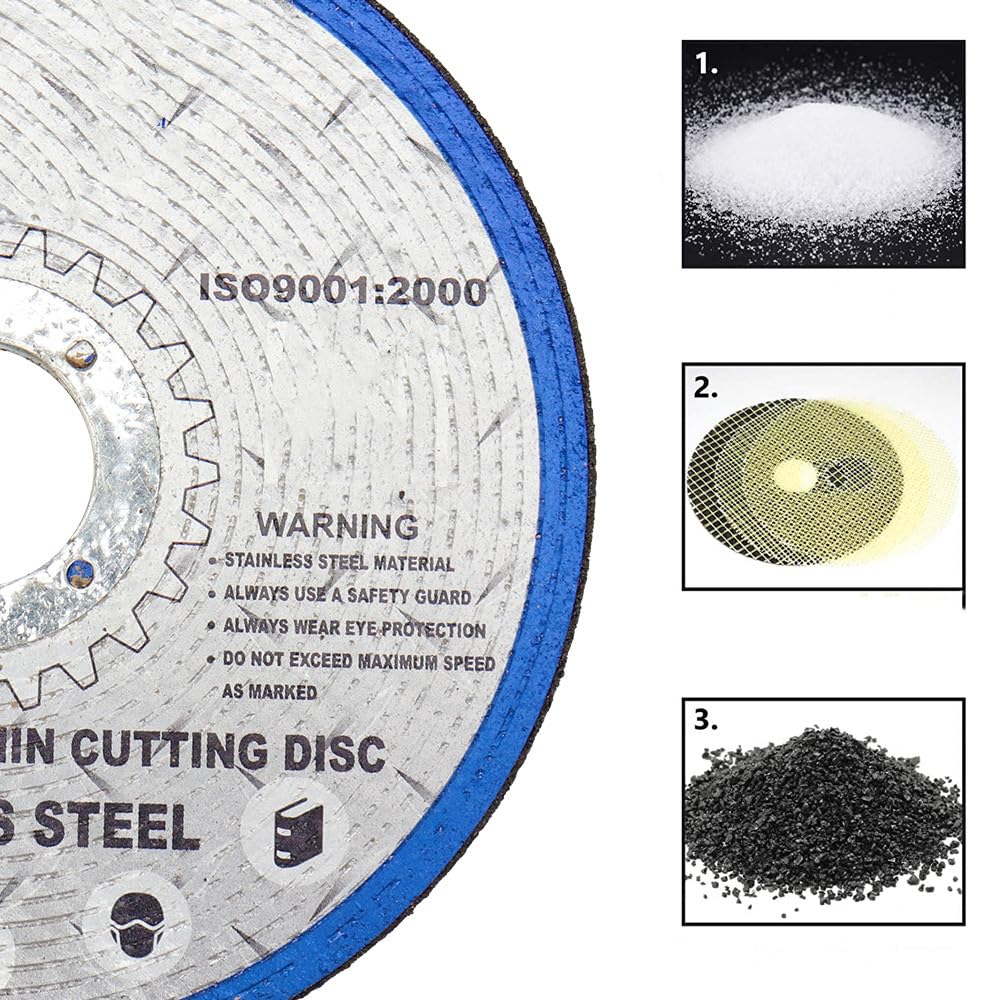 Discos de corte de 115 mm, disco de corte de metal de 4,5 pulgadas, amoladora angular, disco de lijado de malla doble de acero inoxidable, pieza de pulido, 50 piezas, 1