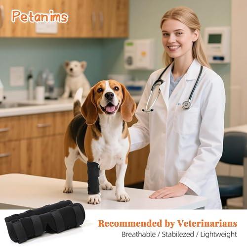 Miniatura 5 de Soporte de pierna delantera para perro, soporte de carpalomuñeca para perros, envoltura antideslizante ajustable para recuperación de esguinces,