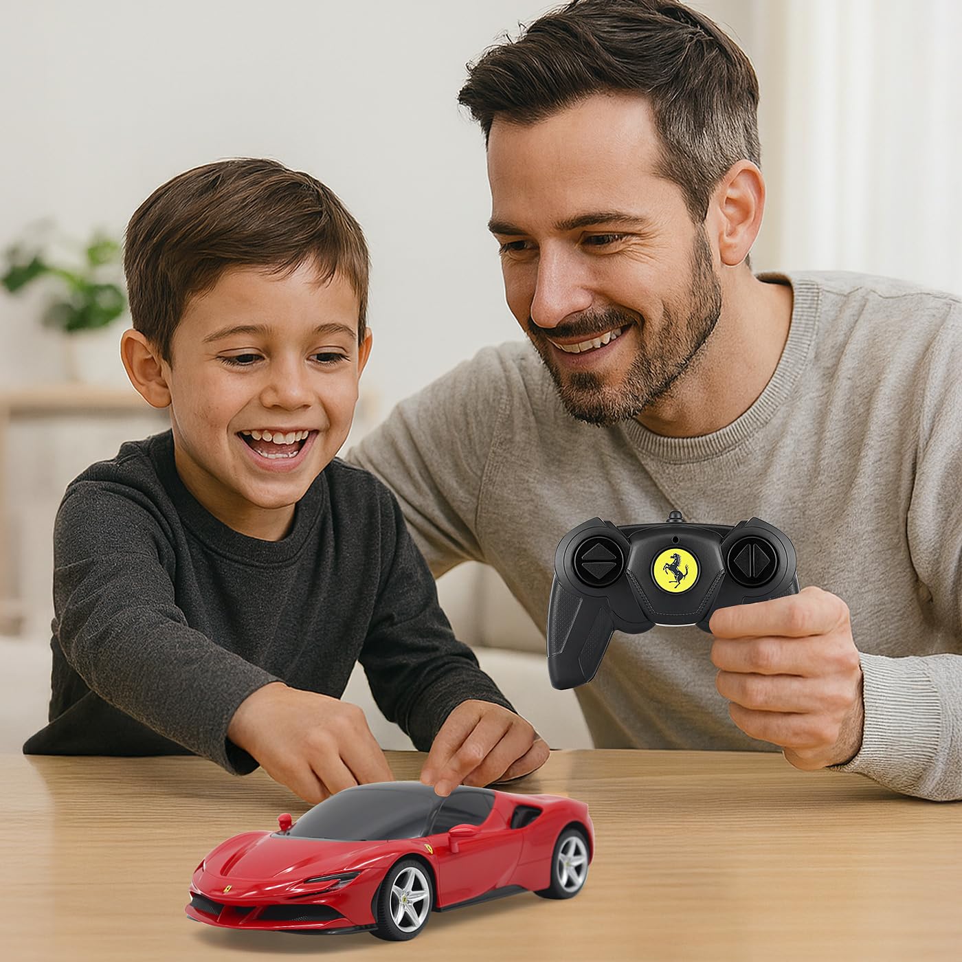 JAMARA 403124 - Ferrari SF90 Stradale 1:24 Rosso 2,4GHz - velocità 7 Km/h