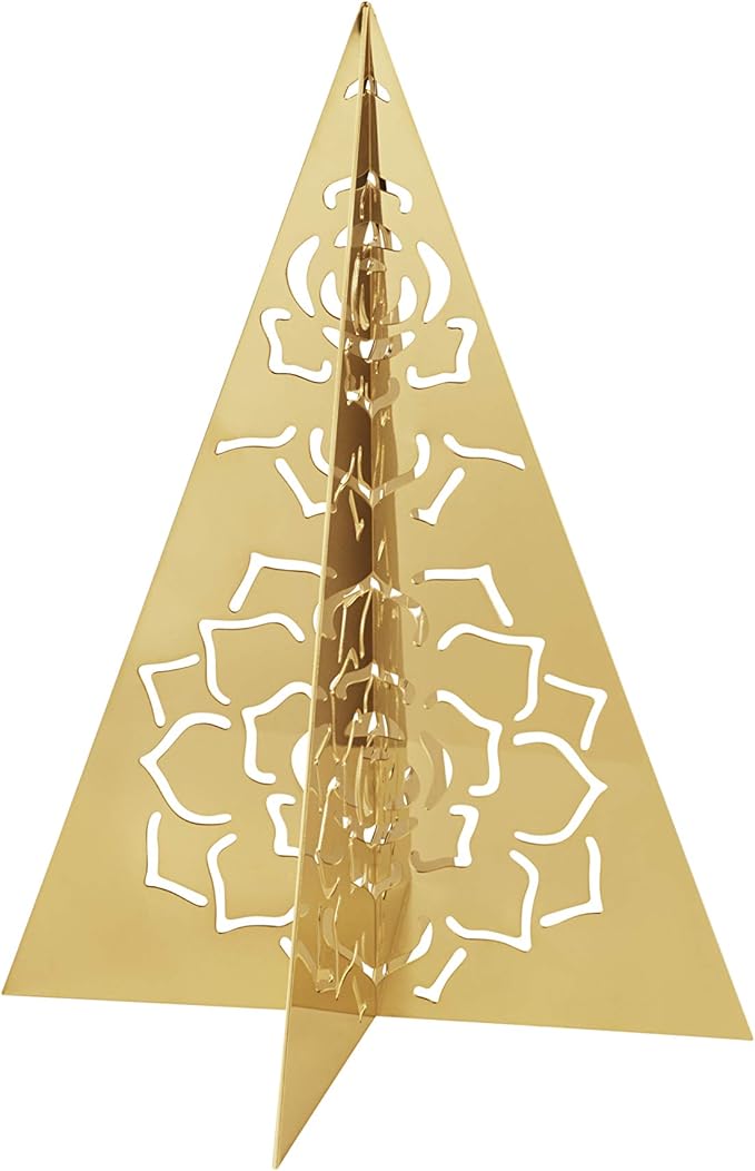 Jensen Christmas Ice Flower Tree in Gold Stainless Steel Table