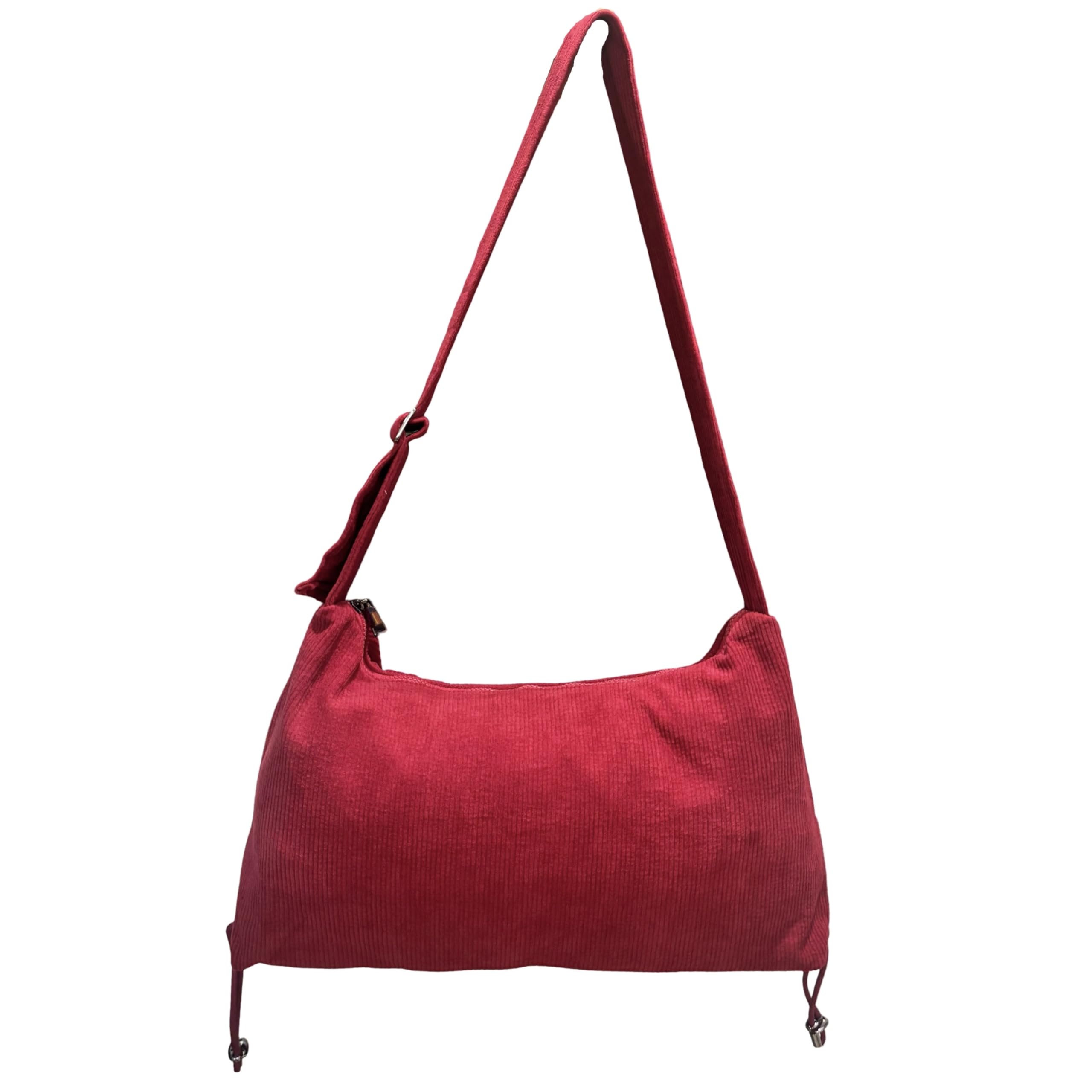 Corduroy Crossbody Sling Bag for Women | Adjustable Wide Strap | Spacious Zip Compartment-image-31