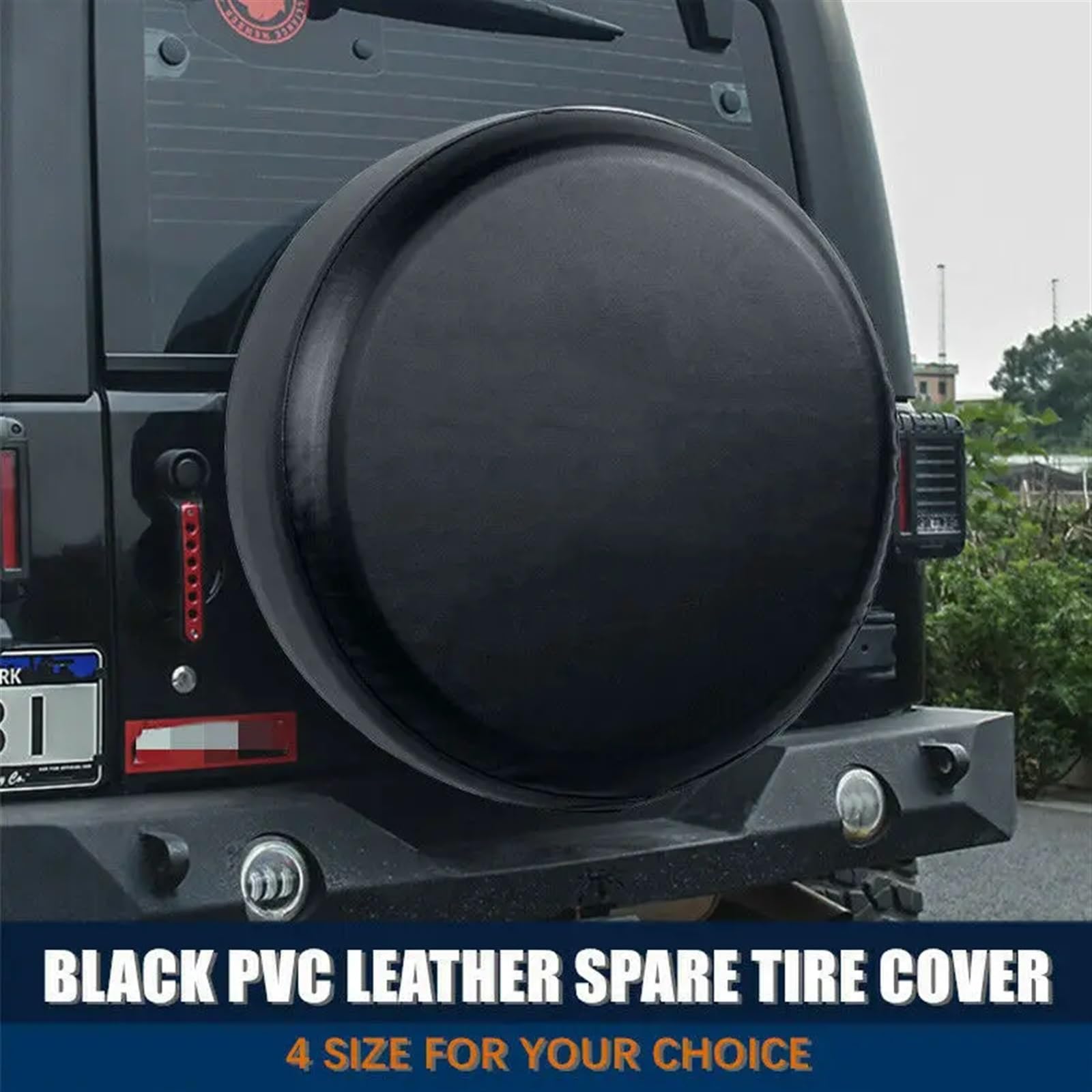 Copriruota di scorta Copertura Universale for Ruota di scorta in PVC Pesante Nero for Auto da 14 15 16 17 Pollici(14 inch)