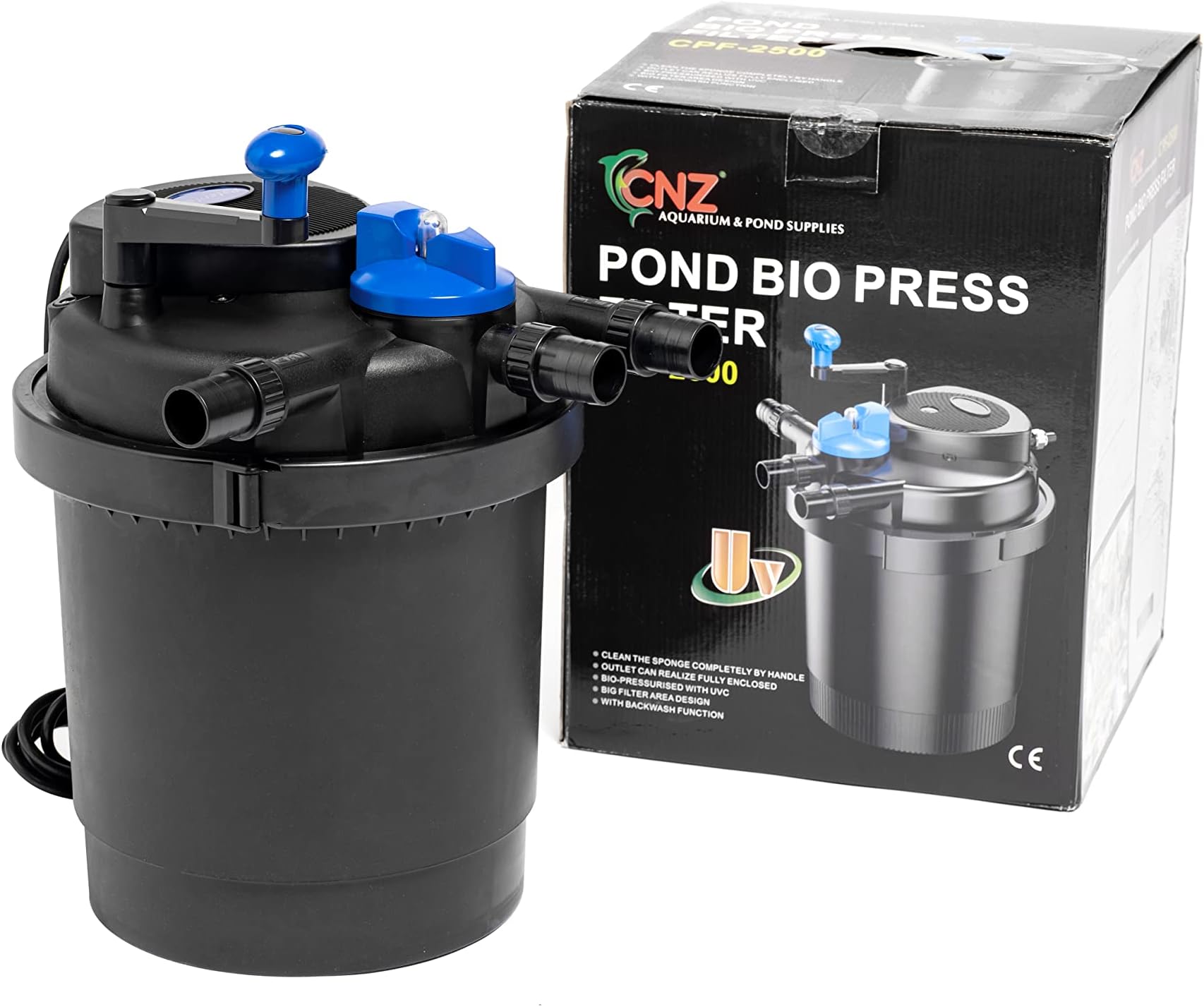CPF-2500 Bio Pressure Pond Filter with 13w Clarifier, Up to 1600 gallons