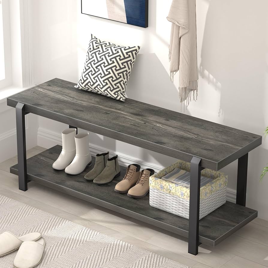 Amazon.com: EXCEFUR Industrial Entryway Bench with Storage