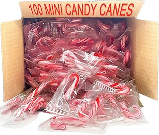 Peppermint Mini Candy Canes (96 Individually Wrapped Candies) Bulk Christmas Candy | Bundled With Free SameDay Shippers FUN Sticker