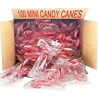 Vista 1 de Mini bastones de caramelo de menta (100 caramelos envueltos individualmente) dulces de Navidad a granel Incluye calcomanía divertida de SameDay
