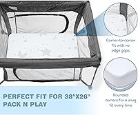 Vista 5 de Pack and Play - Colchón de 38 x 26 pulgadas con funda jacquard transpirable, colchón transpirable de doble cara, suave y firme de espuma