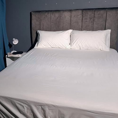 Fitted Sheet Queen, King Polycotton – Deep Pocket, Full Elastic Fit - Soft Breathable Bed Sheet, White, Queen