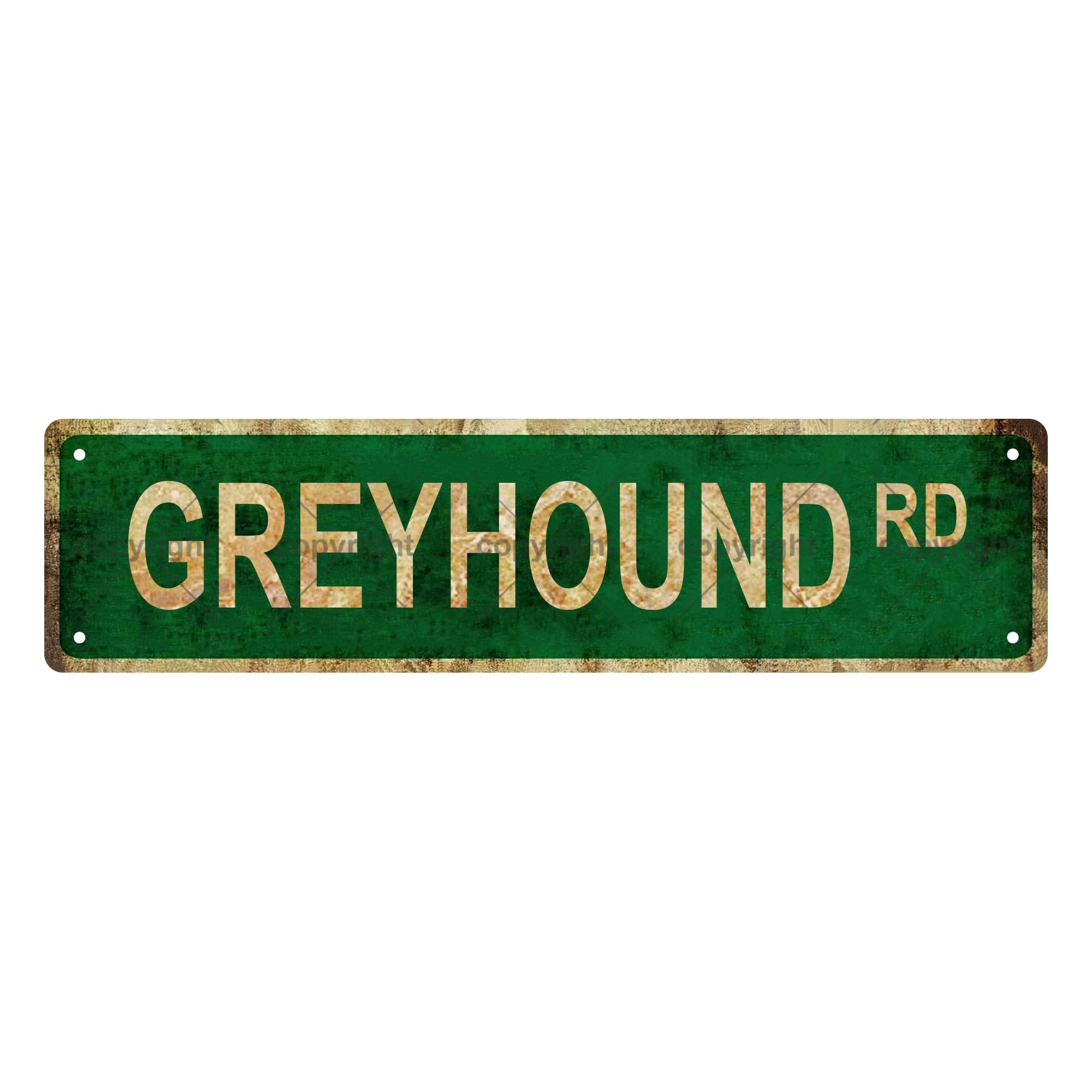 Greyhound RD Dog Metal Tin Street Sign Bar Cafe Garage Cave Home Room Wall Bathroom Farmhouse Garden Porch Patio Decor,4x16 Inch