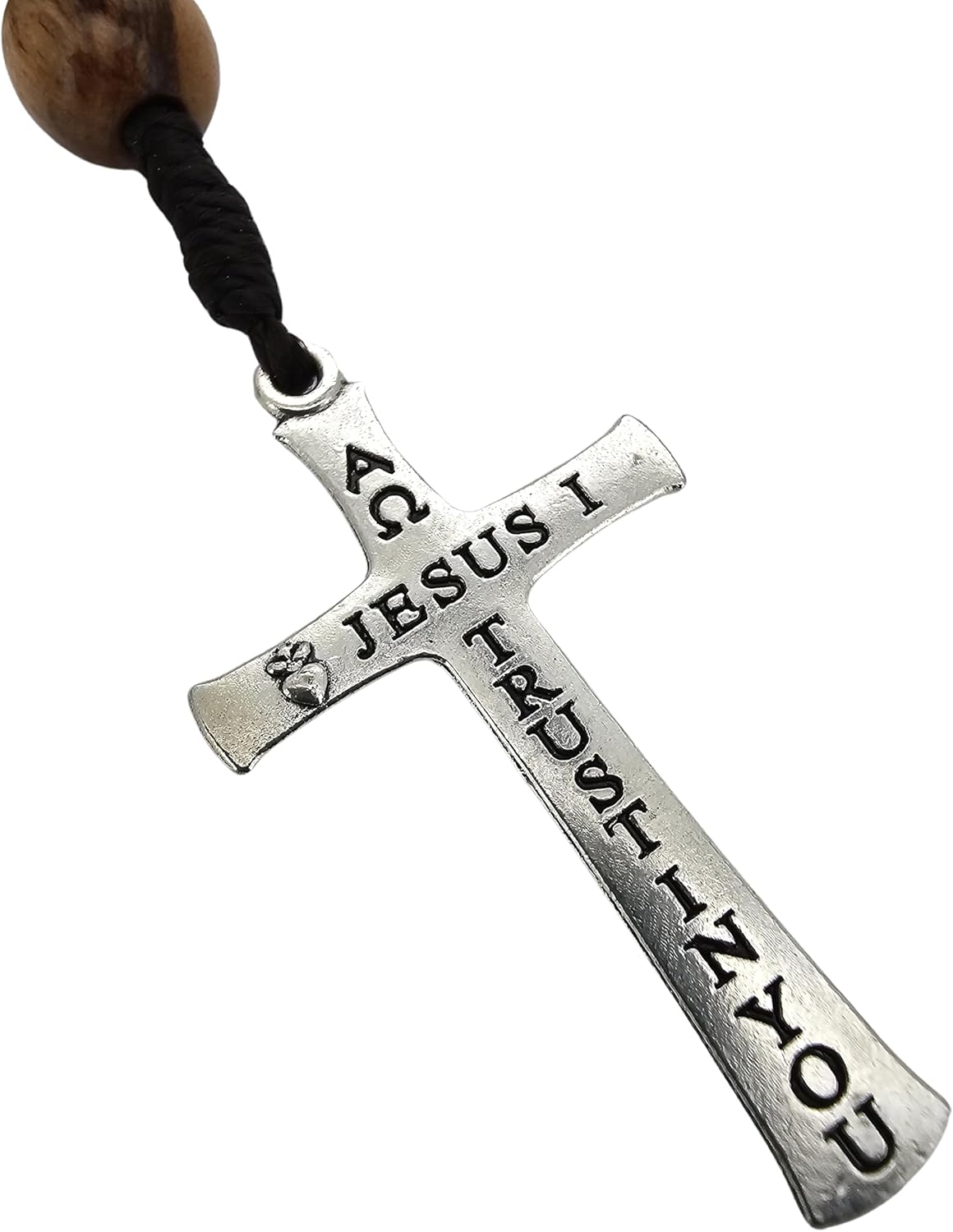 TALISMAN4U Sacred Heart of Jesus Miraculous Medal One Decade Pocket Rosary 10 mm Olive Wood Prayer Beads Open Style Tenner Rosaries for Men Women Handmade Catholic Gift Linen Rosary Pouch - Image 6