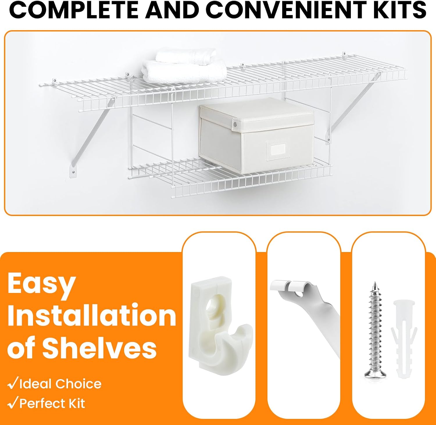 12 Inch Wire Shelf Support Brackets Kit for Support Shelves image 4