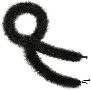 Black Marabou Feather Boa - 22g 2 Yards Boas for Party Bulk, Wedding, Halloween, Home Holiday Decoration(Black)