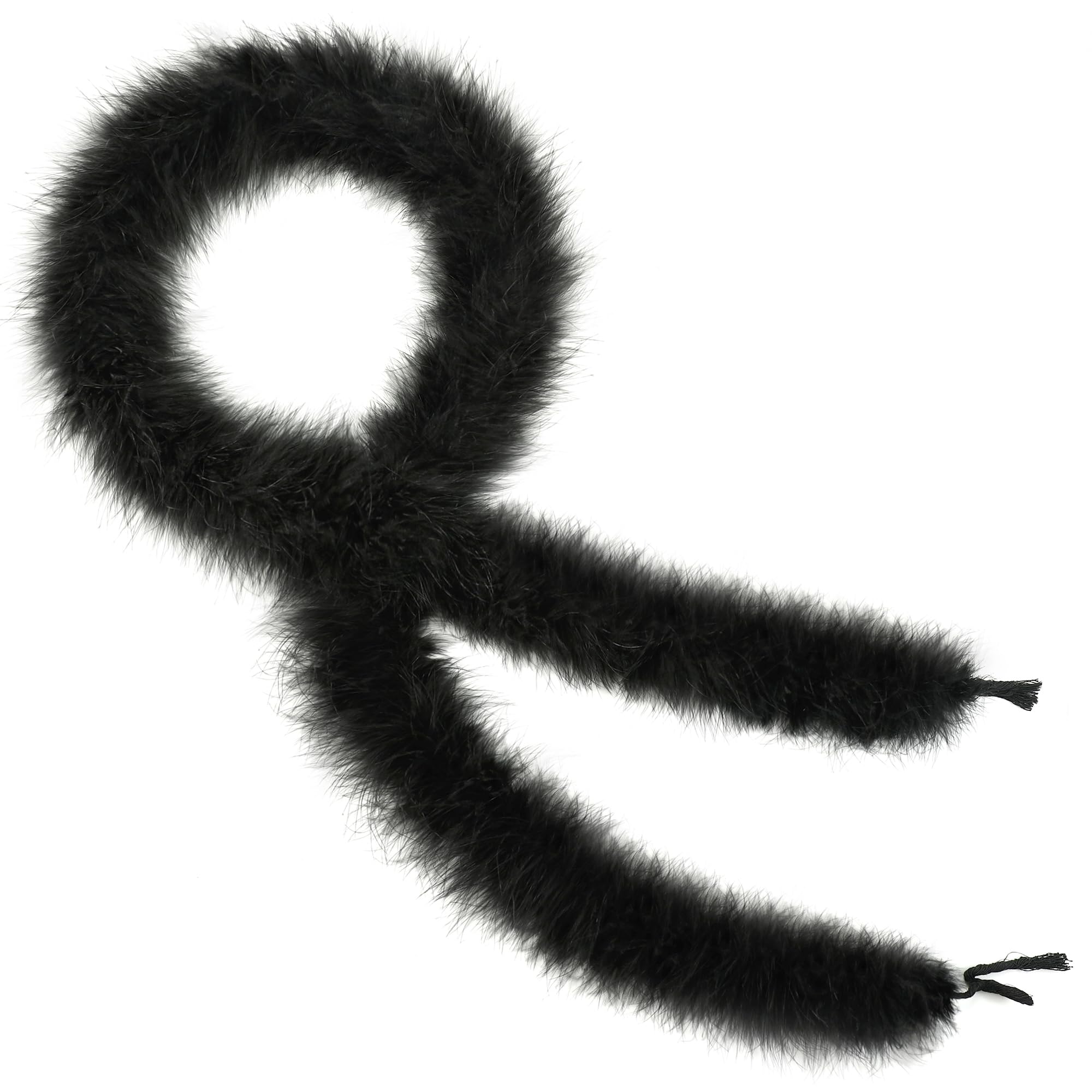 SOGUGOM Black Marabou Feather Boa - 22g 2 Yards Boas for Party Bulk, Wedding, Halloween, Home Holiday Decoration(Black)