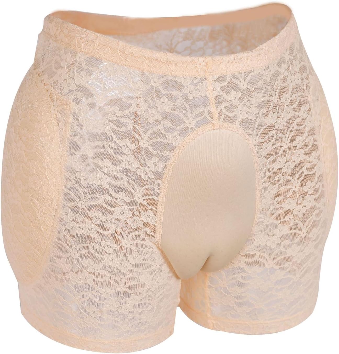 Mens Crossdresser Panties Lace Boxers Sissy Lingerie Transgender Underwear Briefs with Hiding Gaff Pad