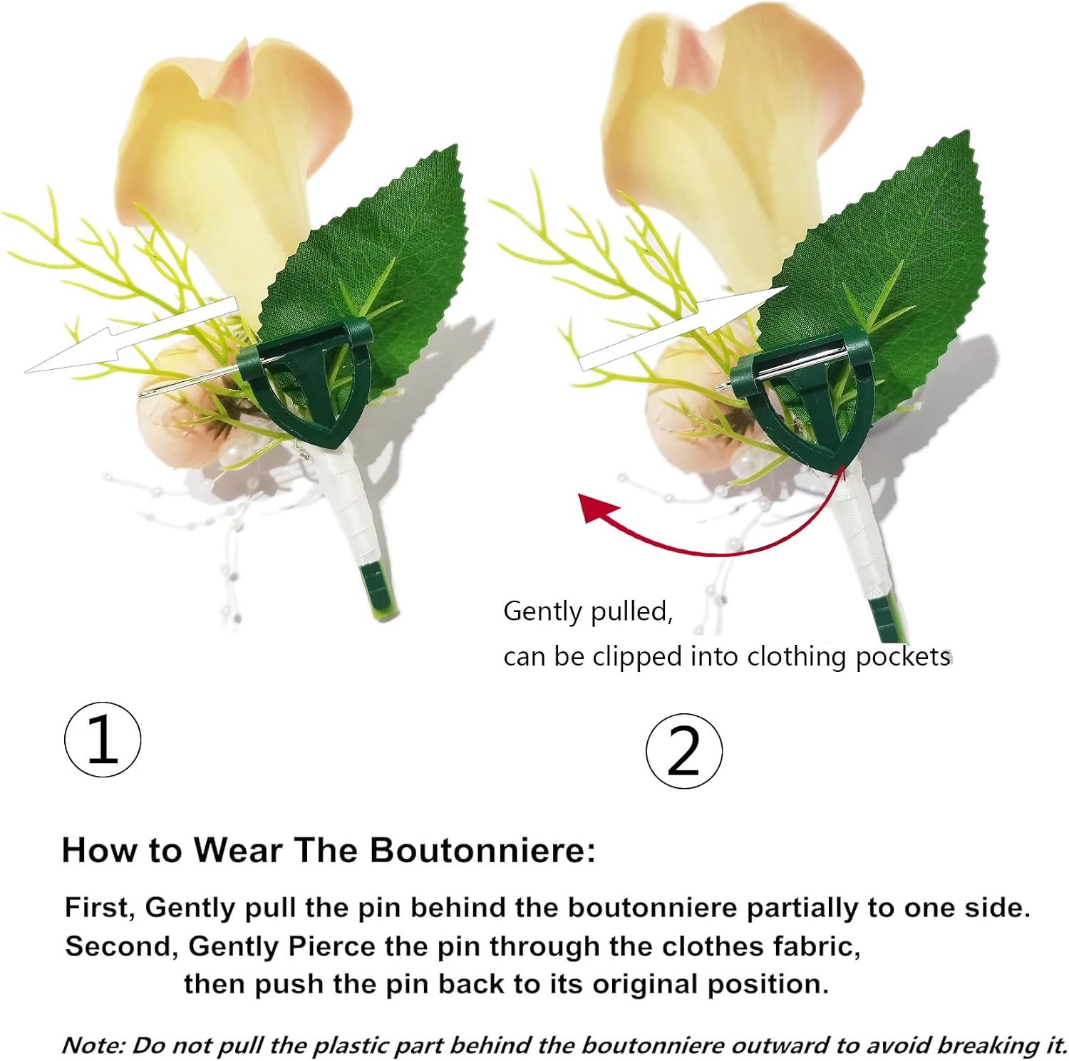 Bride and groom's chest flower, wrist flower (6 pink corsage)