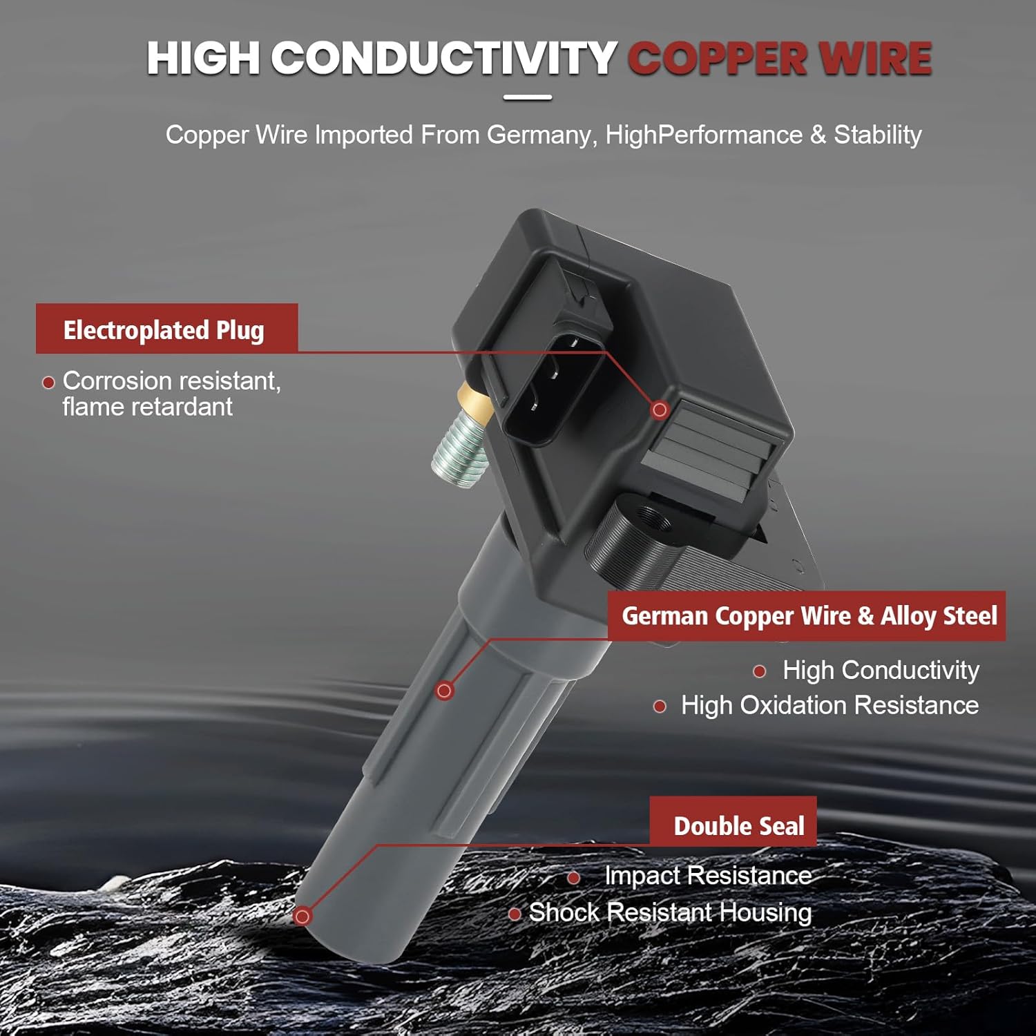 UF665 UF738 Ignition Coil Pack and Double Iridium Spark Plugs Set of 4 Compatible with Subaru Forester Impreza WRX Legacy 2010-2018 (Only 2.5L) Replaces #COP583, 5C2100, 93893