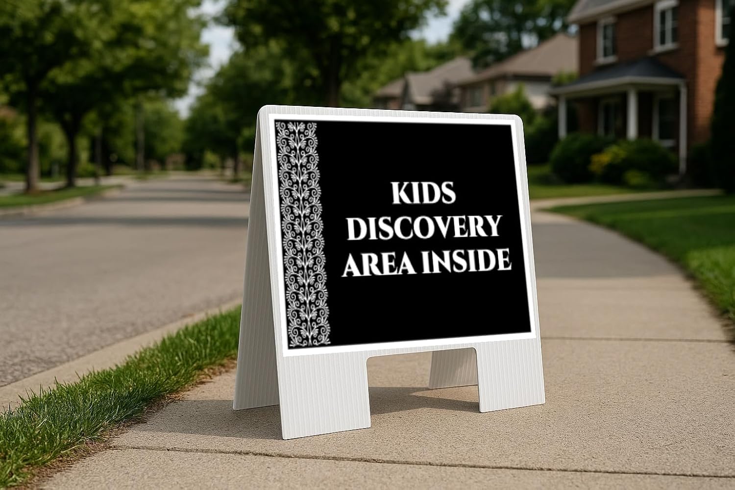 Kids Discovery Area Inside Formal Folding Coroplast A-Frame Double Sided 23x23 in. Sign