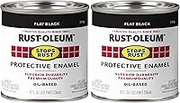 Vista 10 de Rust-Oleum 7790502 - Pintura antióxido para aplicación con brocha, cuarto de galón, blanco plano (paquete de 1)