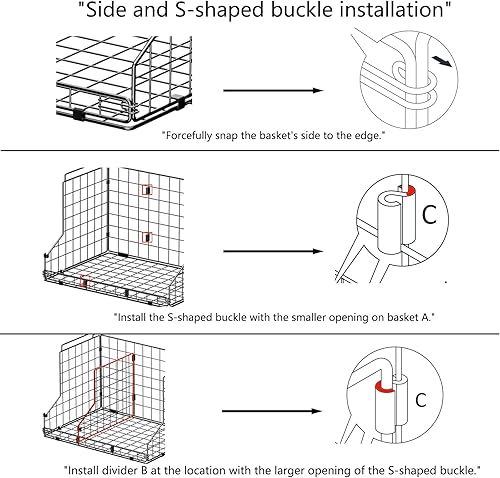 Miniatura 5 de Organizador de almacenamiento de bolsos para armario organizador de bolsos divisores ajustables, cestas de almacenamiento apilables de alambre,