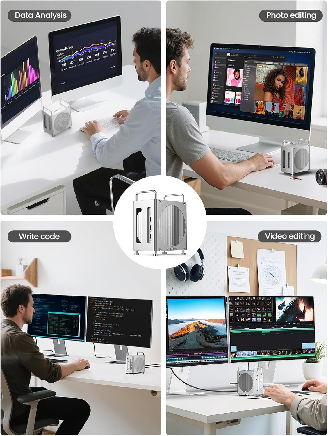 ACASIS Mac mini M4 Dock 40Gbps Ultra-Fast Transmission, Mac mini M4 Hub with Signle ssd Enclosure Support Up to 8TB 2*DP+3*USB-A+SD/TF for Video Editor, Photographer, Professional Users - Image 8