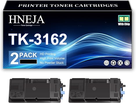 TK3162 TK-3162 1T02T90US0 Toner Cartridge Replacement for Kyocera ECOSYS M3145idn M3645idn P3045dn P3145dn Printer | High Yield | 12500 Pages,Black-2 Pack