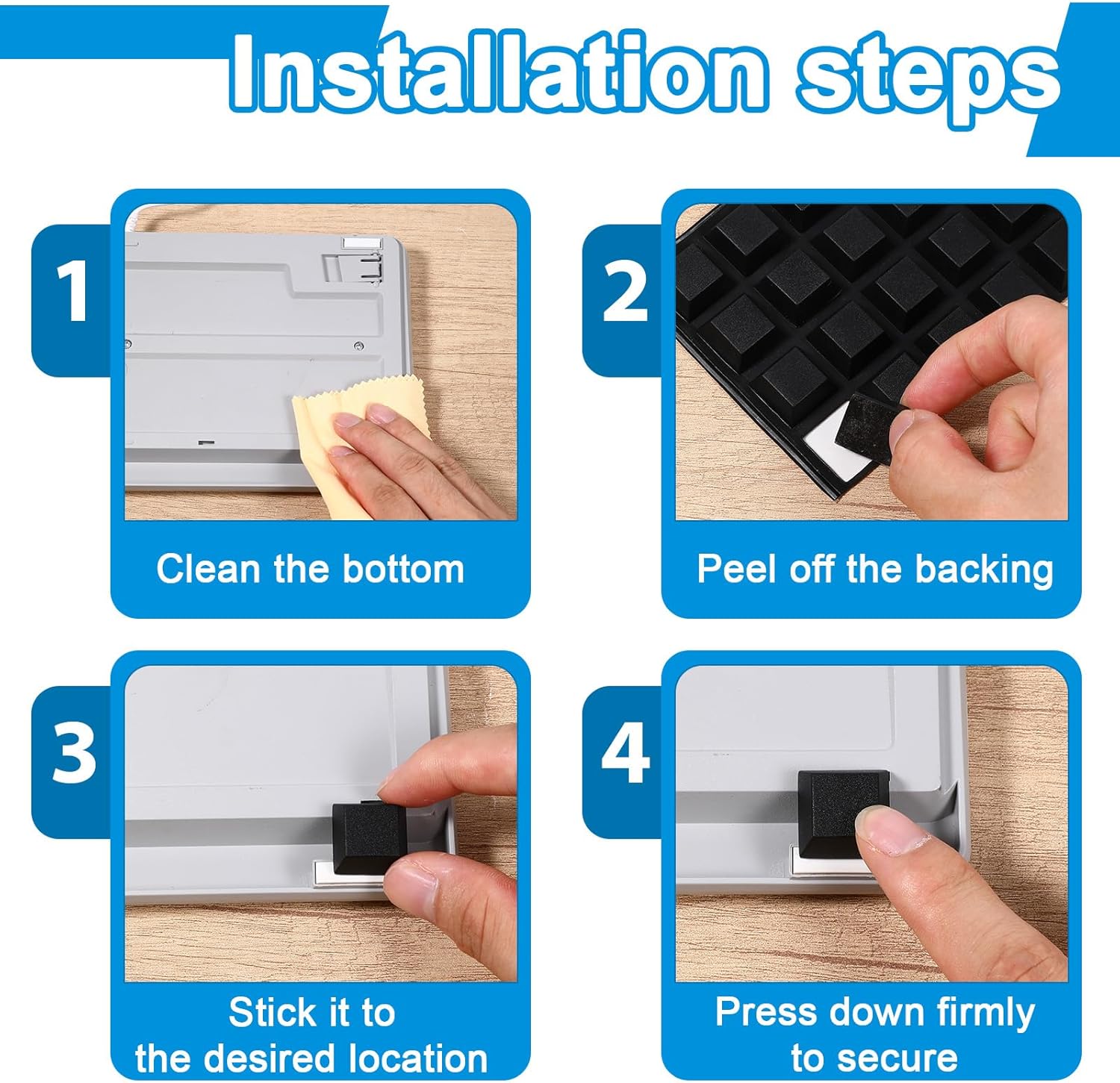 32 PCS Rubber Feet for Electronics, Rubber Bumpers Self Adhesive, Black Silicone Feet for Laptop, Speakers, Appliances, Furniture, Computers