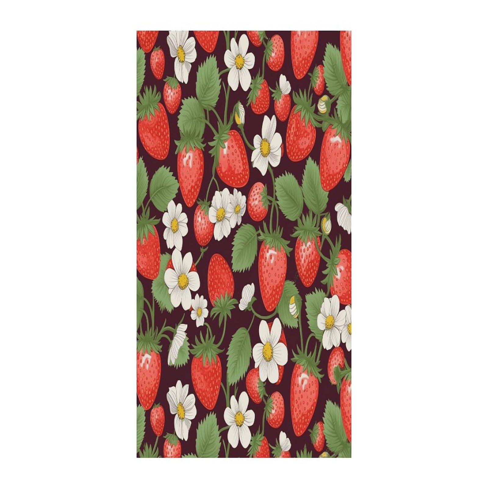Adfgyerh Style Strawberry3 Curtains，Polyester Blackout Extra Wide，Door Curtain， 35.4X 70.9 Inch For Temporary Room Dividers Bedroom Living Room，Room Darkening Curtains ，For Doorway Privacy For Wall Hanging Decorat