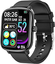 Popglory Smartwatch 110+ Sports, Smart Watch Woman Man with Heart Rate Monitor Pedometer Blood Pressure Monitor Heart Rate Sleep DIY Dial, Activity Bracelet for Android iOS
