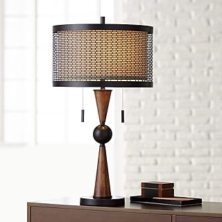 Franklin Iron Works Hunter Rustic Farmhouse 3-Way Table Lamp with Table ...
