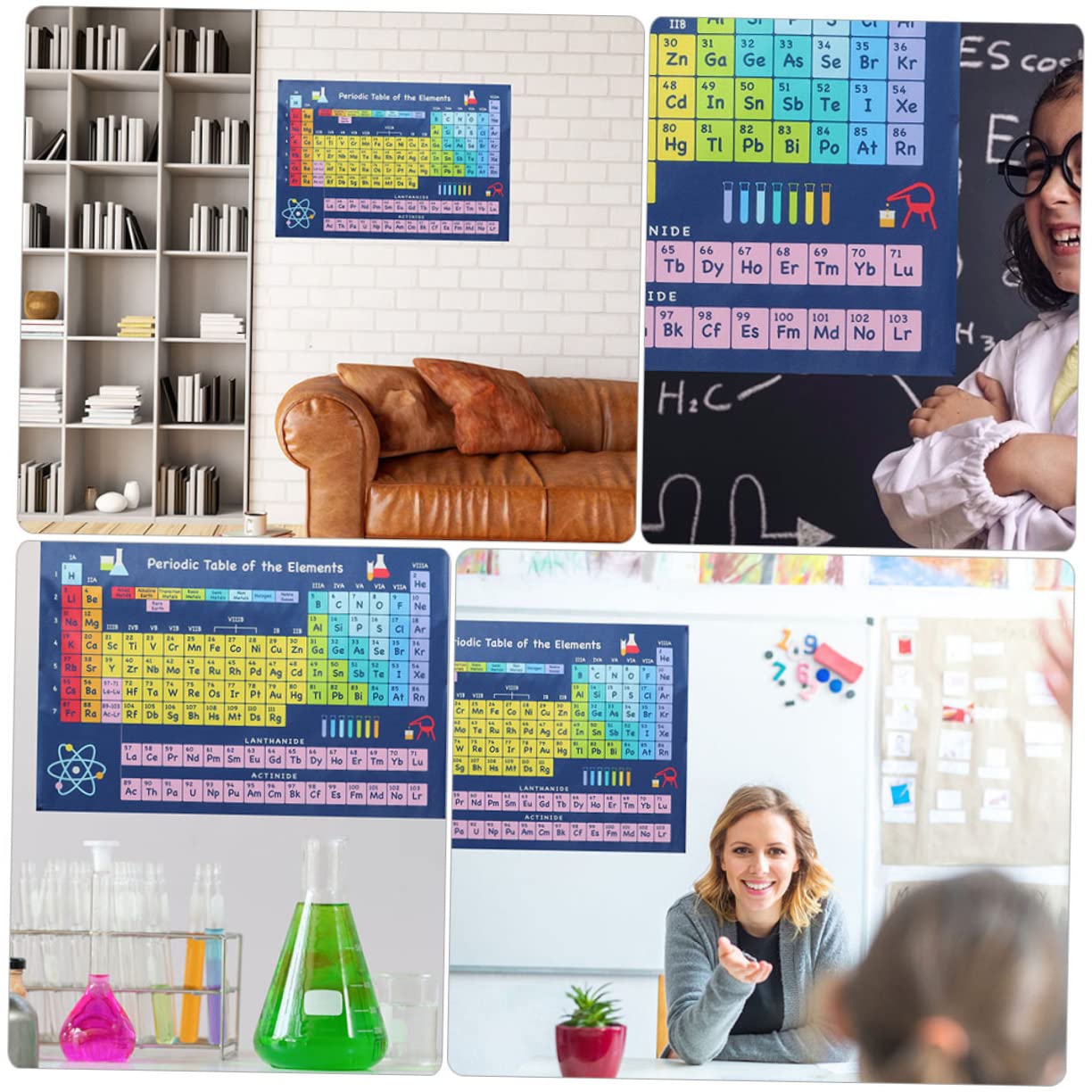 Operitacx 10pièces Affiche Périodique Élémentaire Éducative De Posters Colorés Pour Apprentissage Scolaire Idéale Pour Garçon Fille Et Salle De Classe Matériau Résistant Facile à