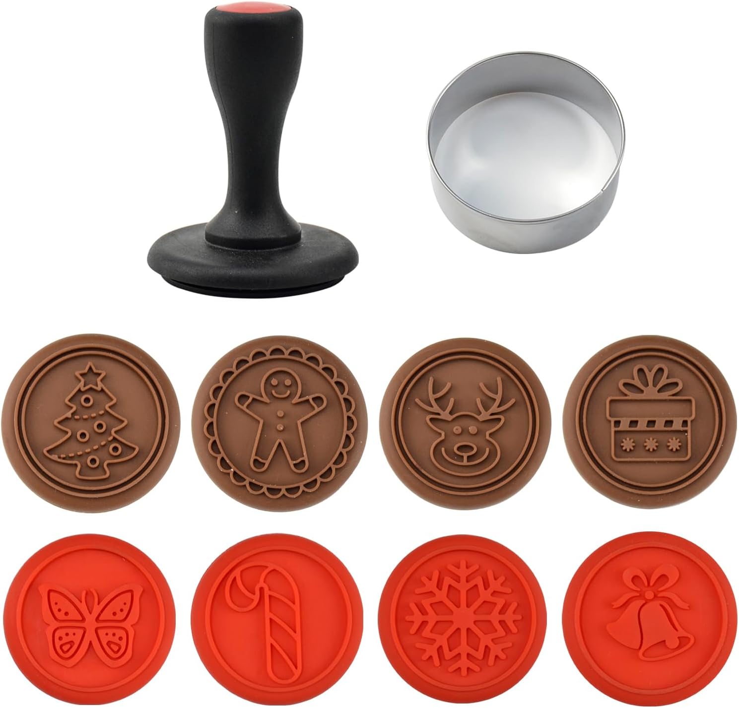 10 PCS Christmas Cookie Stamps Set, Embossing Christmas