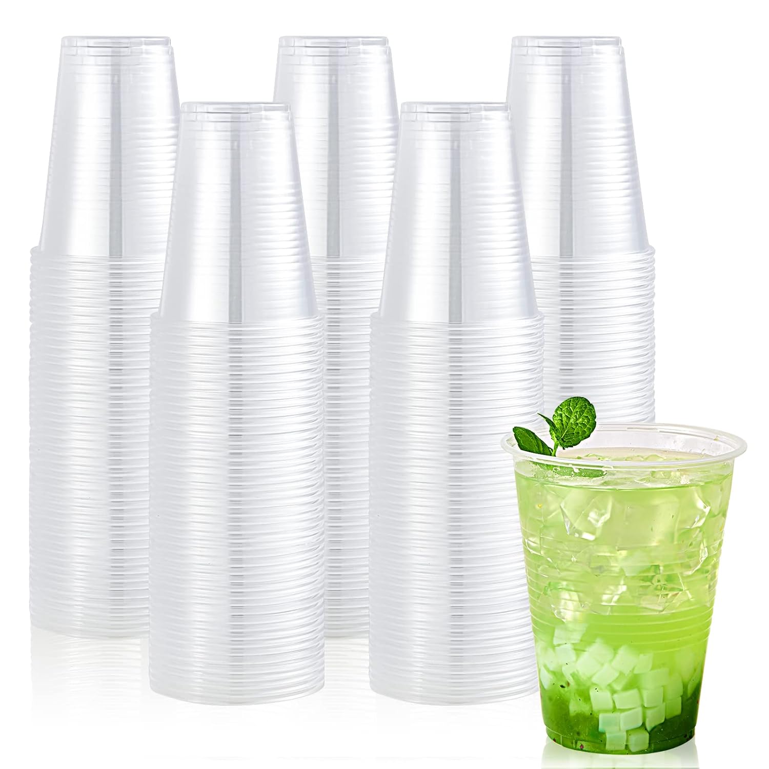 Lilymicky 260 Pack 16 oz Clear Plastic Cups Cold Disposable Plastic Drinking Cups for Parties Picnic BBQ Travel
