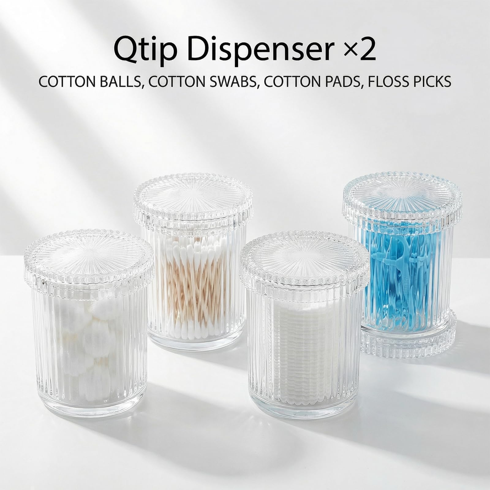 Glass Qtip Holder Jars - Apothecary Storage -5