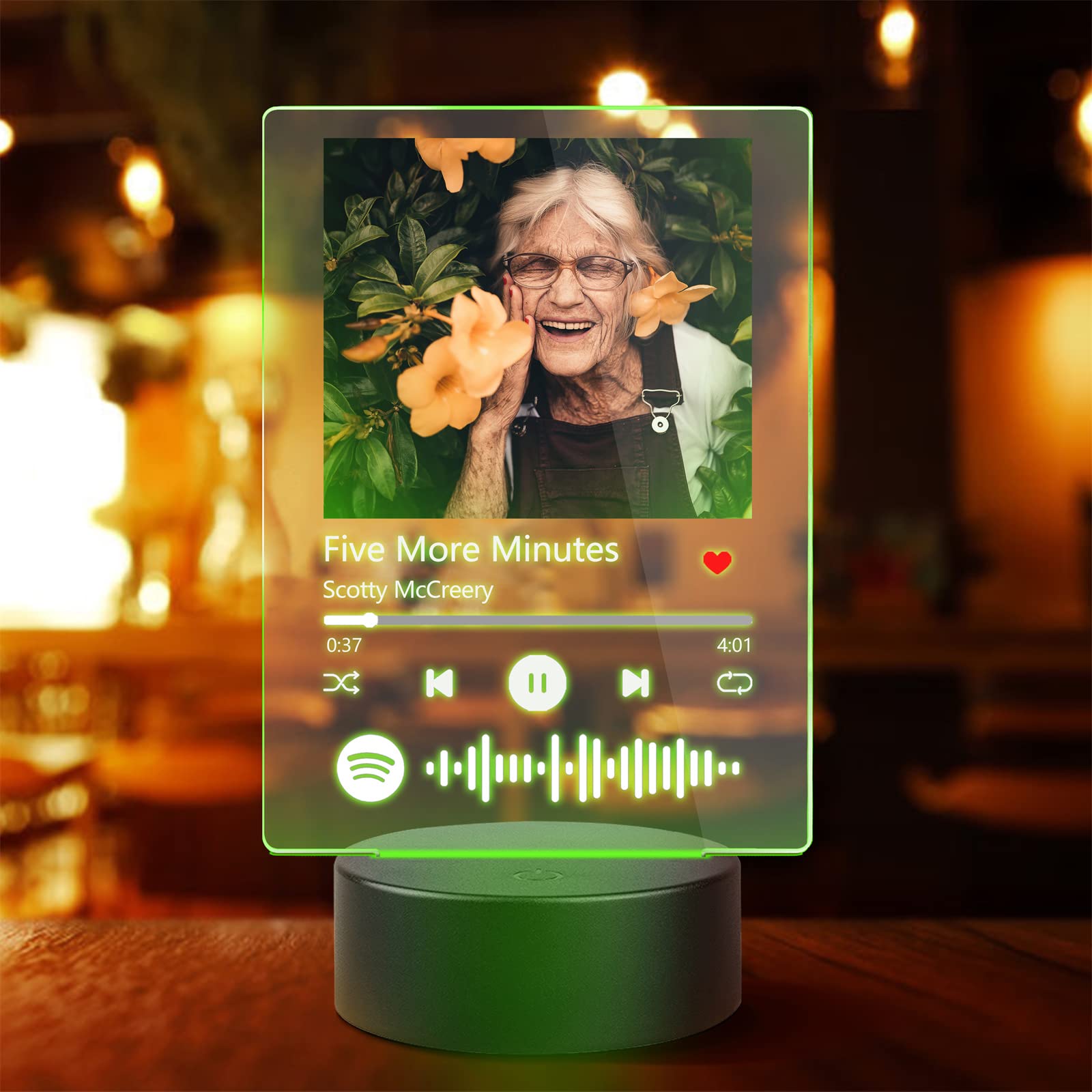 Spotify Personnalisé Plexiglas 400×300 Mm – Plaque Acrylique Verre Musique Cadeau Anniversaire Amour