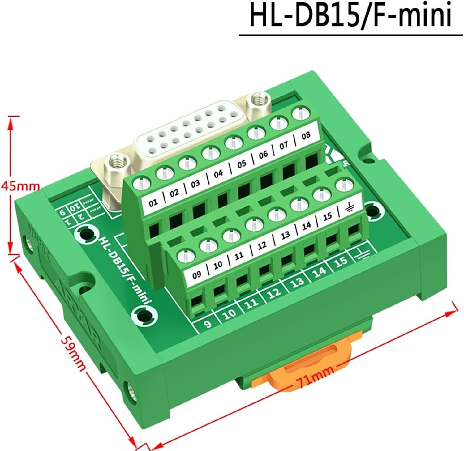 Serial Port DB15 Relay Station Transfer Terminal Adapter Board Module Male and Female Serial Port Transfer Terminal DB15 Transfer Terminal