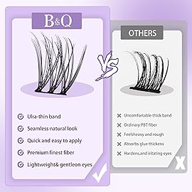 B&Q Wispy Lash Clusters Full B49,Eyelash Clusters 156PCS Comfortable band Cluster Eyelash Extensions,8-18mm Volume Individual Lashes Lightweight D Curl Lash Clusters Soft Eyelashes Natural Look(B49)