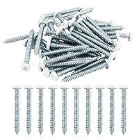 Vista 12 de 120 piezas de tornillos de cabeza plana blancos #8 x 1, tornillos autorroscantes Phillips para chapa de metal para madera