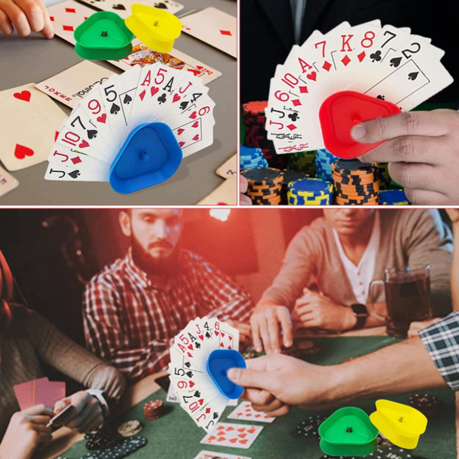 6 Piezas Soporte para Naipes, Criveple Juego de Cartas para Niños, Soporte para Juego de Cartas, Soporte para Tarjetas de Juego, para Personas Mayores y Niños