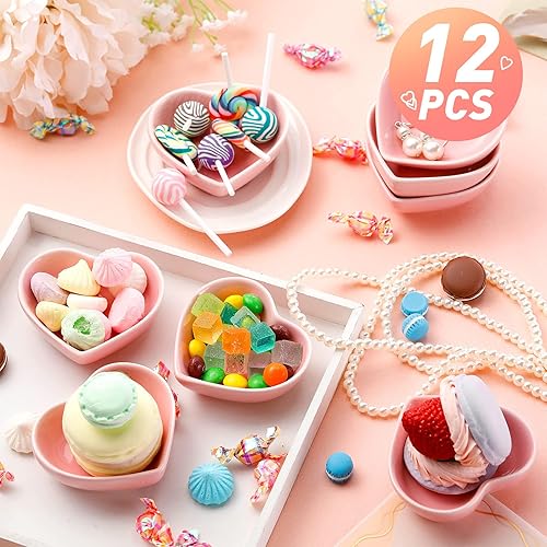 Miniatura 2 de Zopeal Cuencos en forma de corazón, platos de cerámica para el día de San Valentín, platos multiusos para ensaladas, aperitivos, regalos de cocina