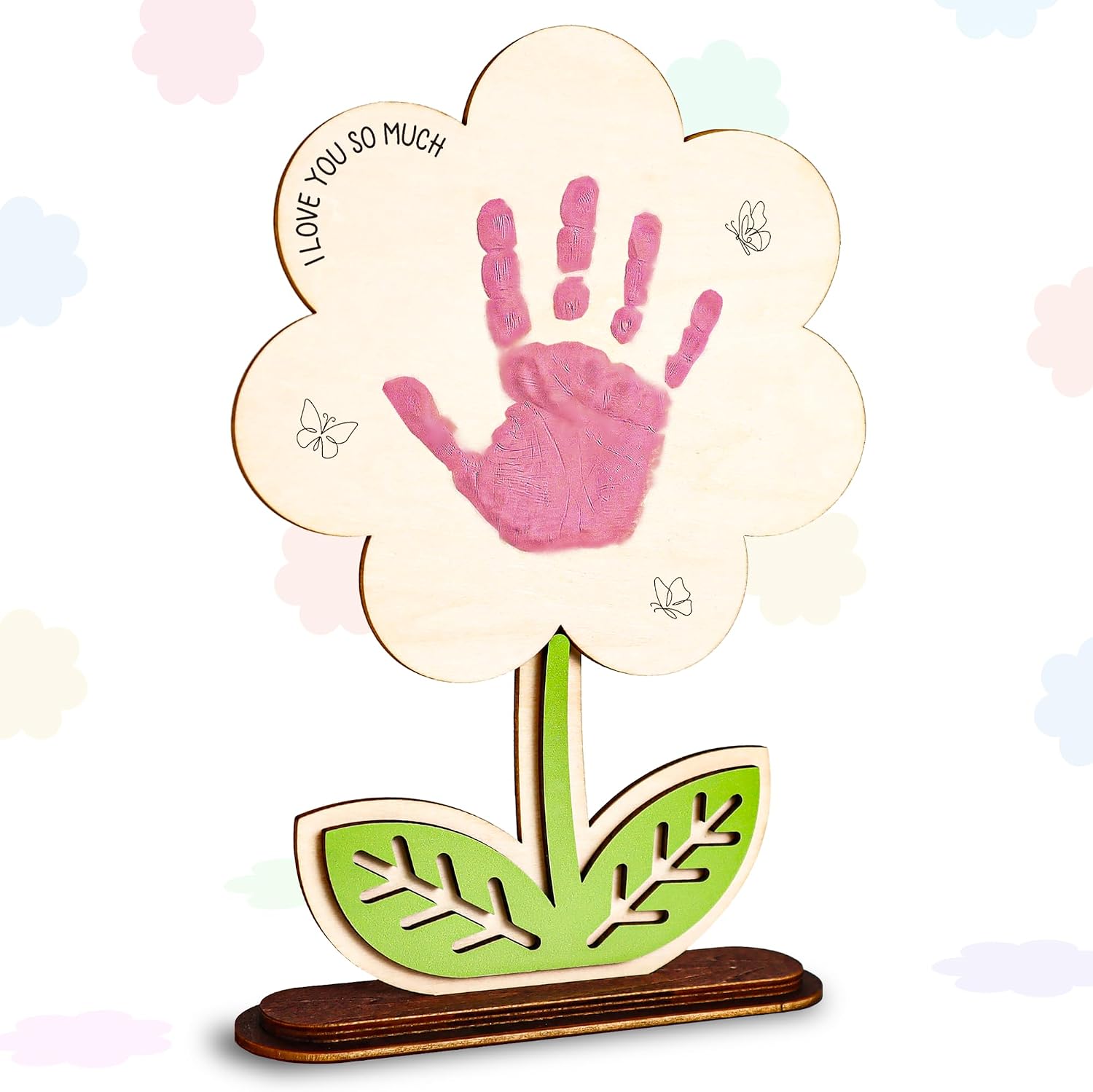 LINHARA Fathers Day Crafts for Kids Handprint Art – DIY Fathers Day Gift from Kids, Handprint Keepsake Craft for Dad Mom, Gift for Dad from Kids, Toddler Handprint Kit, Birthday Gifts from Children