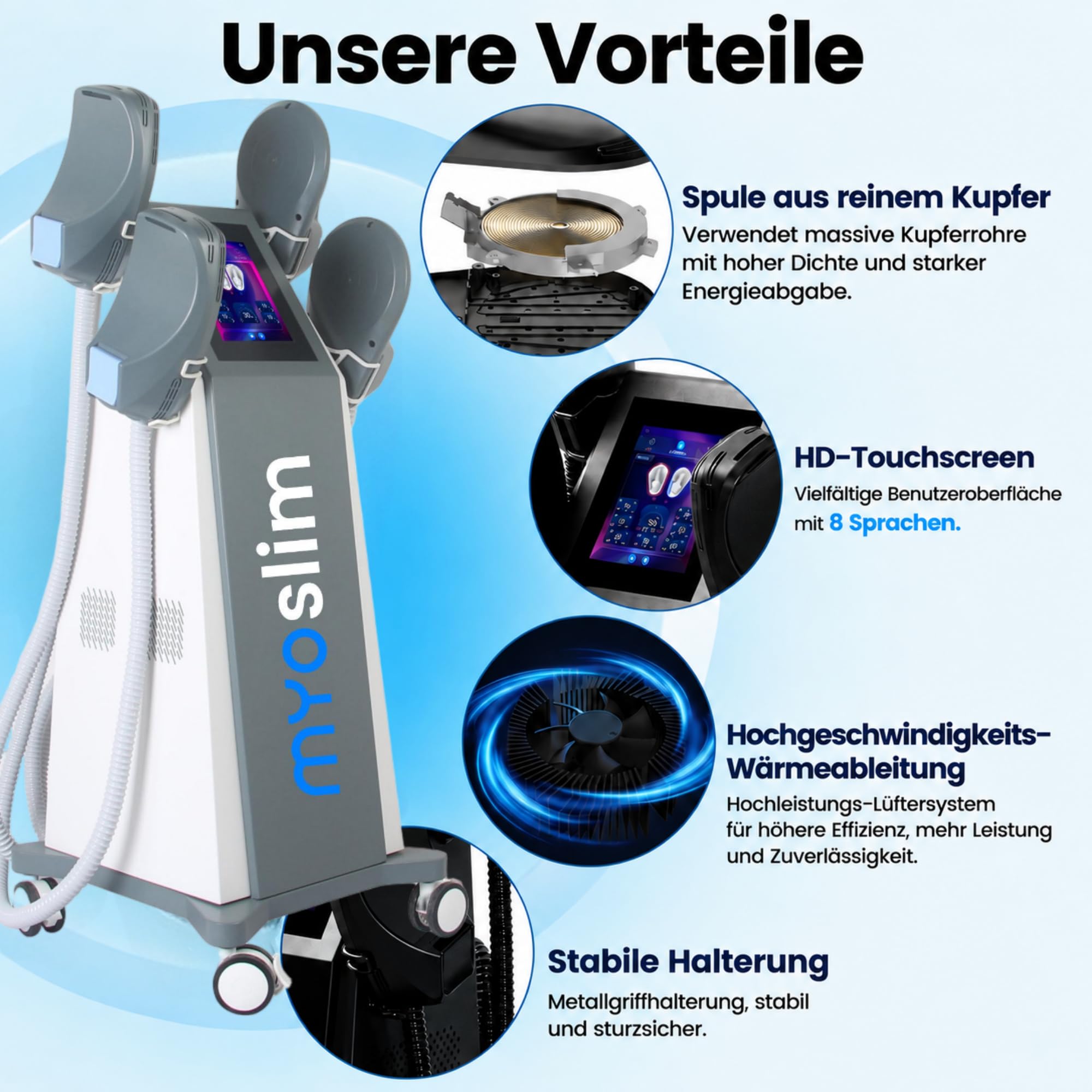 Generisch TAIXL EMSC Body Sculpting Machine – Hochintensives Magnetfeldgerät zur Fettverbrennung, Muskelaufbau & Hautstraffung mit Touchscreen für Heim- und Profi-Nutzung