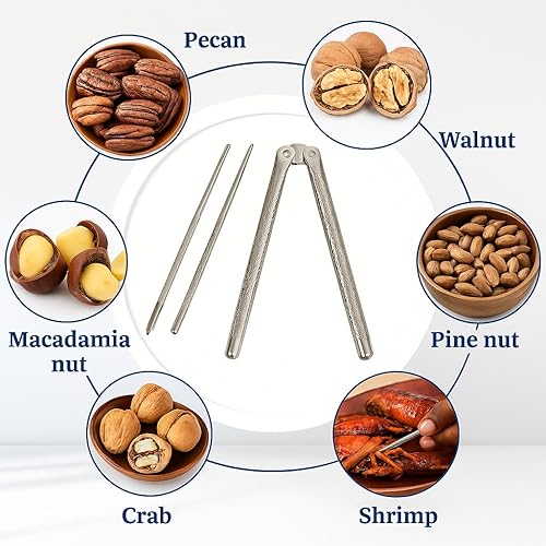 Miniatura 3 de El juego de cascanueces y galletas de mariscos de Dependable Industries incluye 2 púas ideales para cangrejo mariscos festones de langosta nueces y