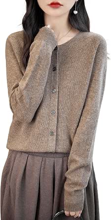Chanyarn Women's Crewneck 100% Merino Wool Sweater