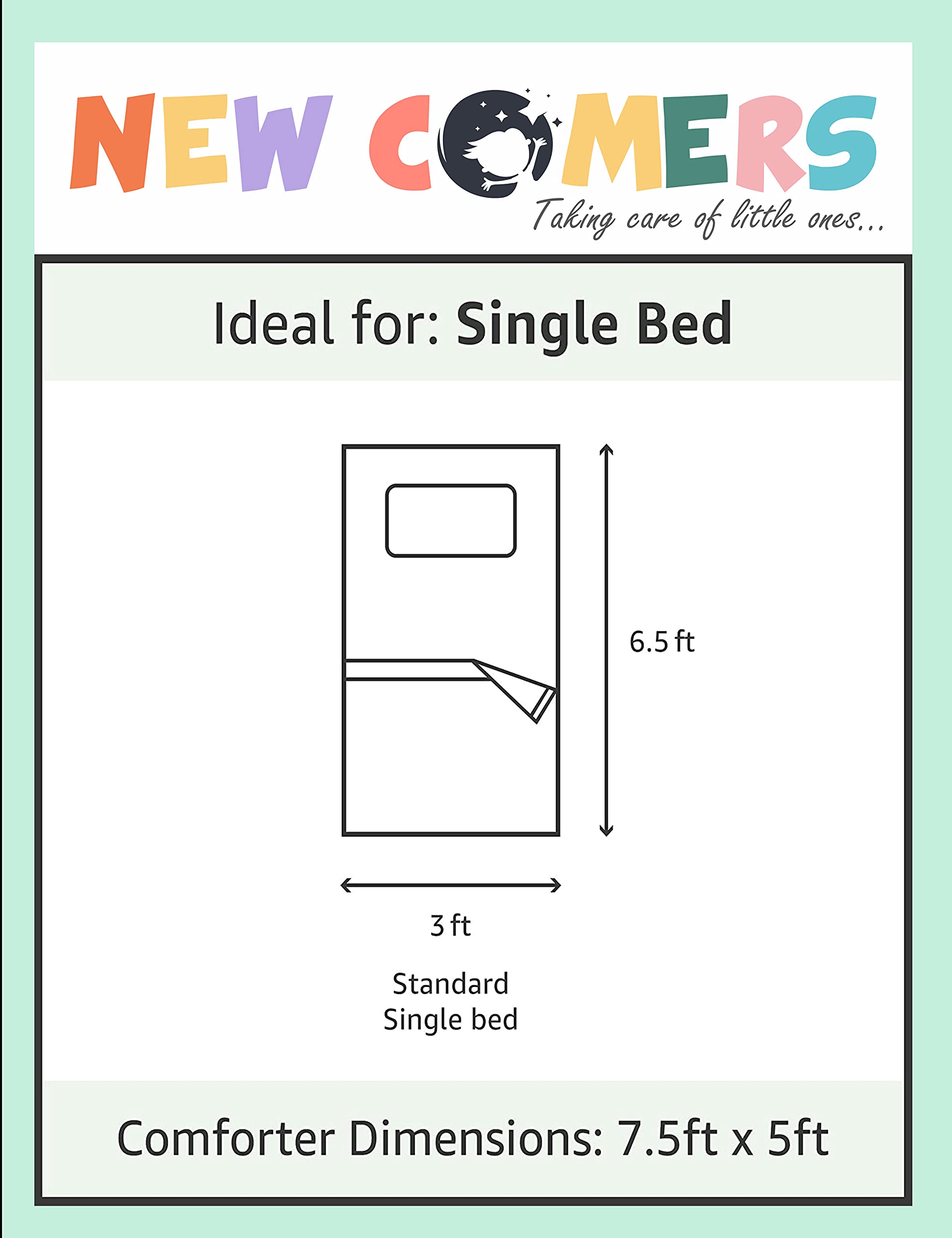 NEW COMERS®Microfiber 200 GSM Printed &Plain Reversible Single Bed AC Comforter|Blanket For Winter|Quilt|Duvet|Razai For Kids and Adults (230x152),Super Soft Micro Fabric Shell (Sea Blue-Parrot Green) 4