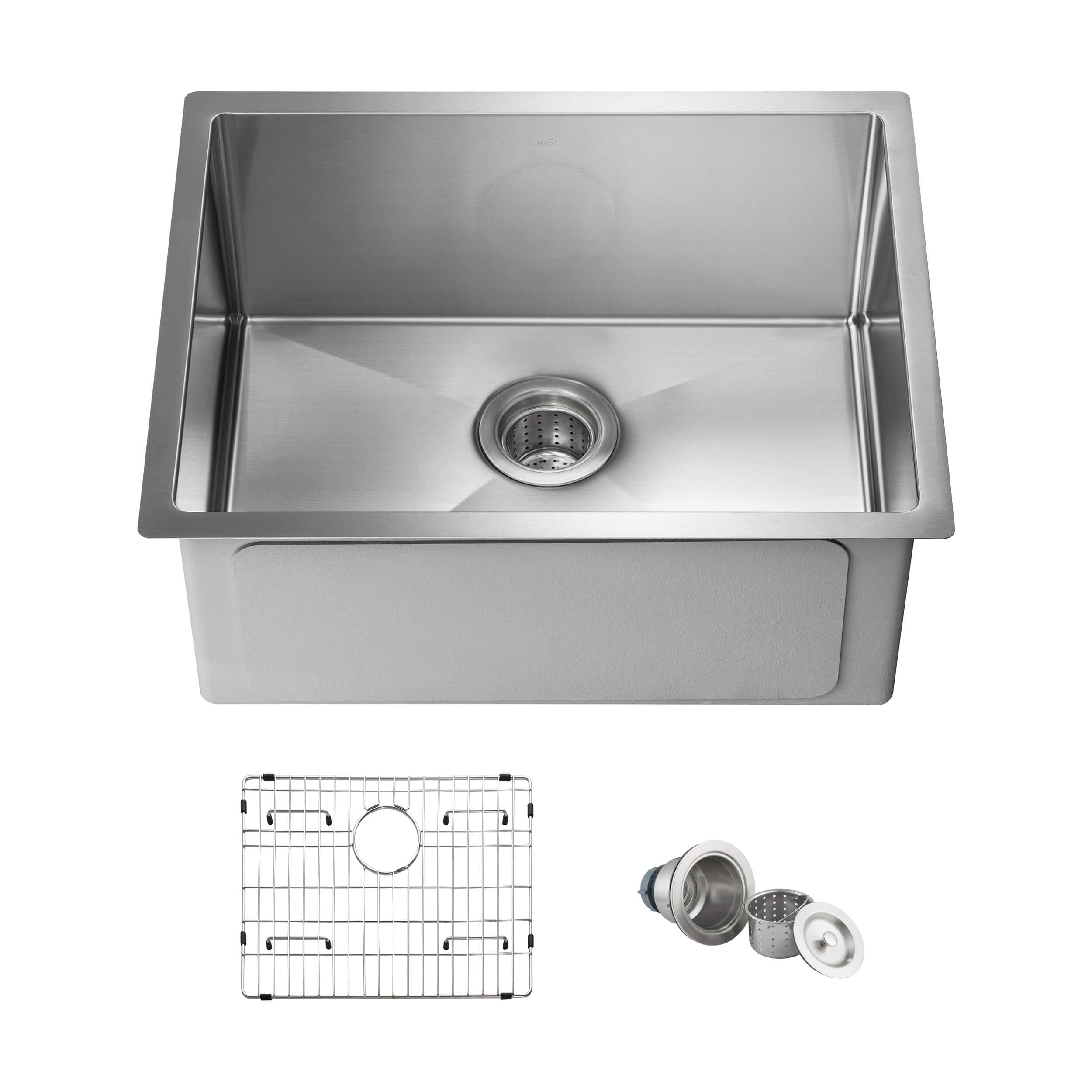 23" Undermount Stainless Steel Deep Single Bowl Kitchen Sink, KH-2318 - View #3