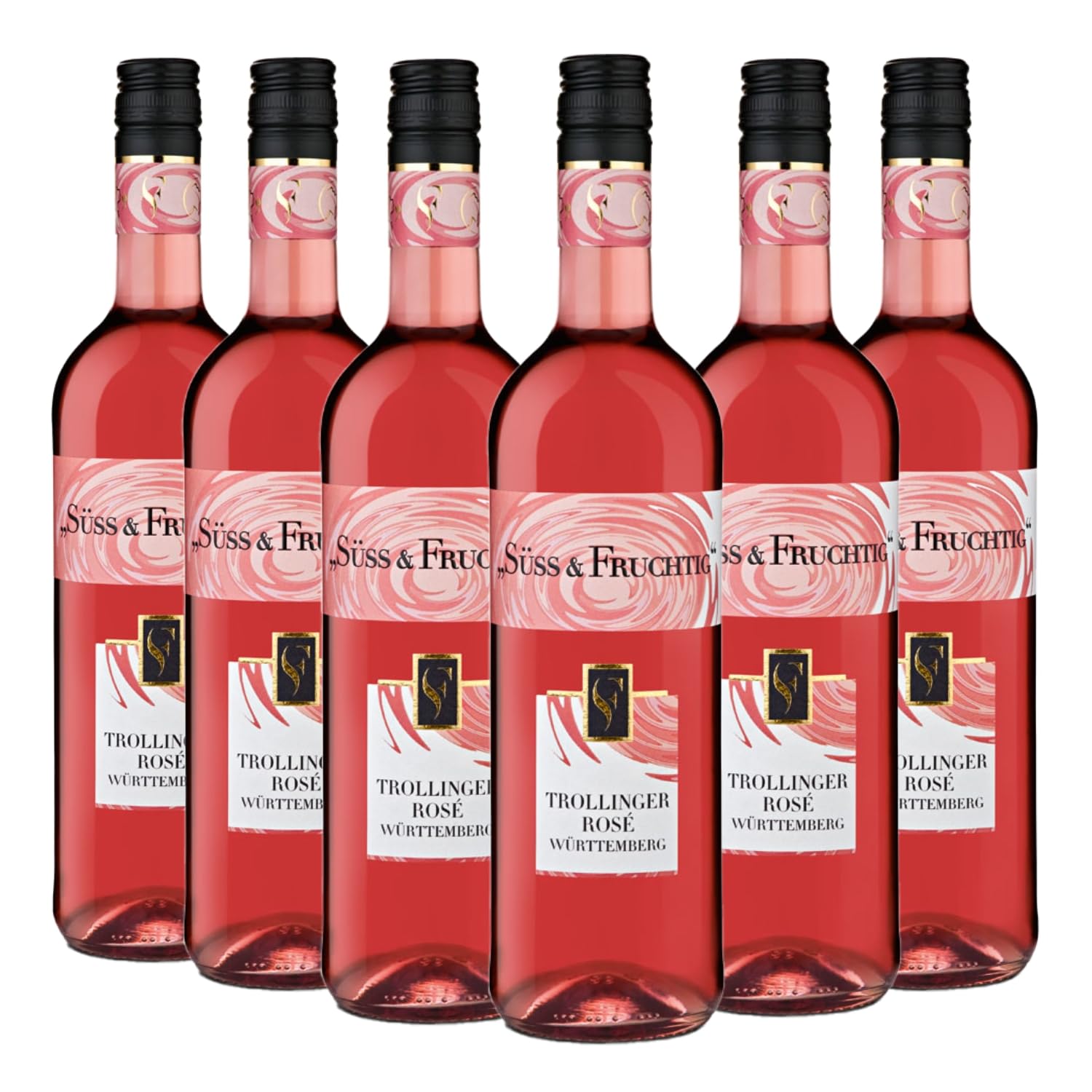 Württemberger Wein - SÜSS und FRUCHTIG: Trollinger Rosé QW, 6 x 0.75 l - Erdbeer- und Kirscharomen